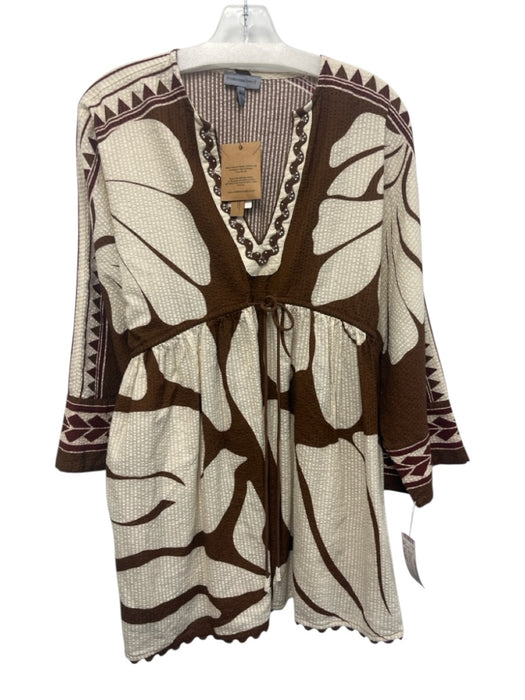 Conditions Apply Size One Size Brown & Cream Cotton Drawstring Waist Dress Brown & Cream / One Size