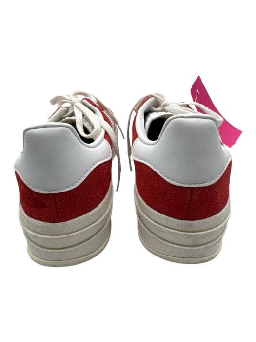 Adidas Shoe Size 7 Red & White Leather Platform Low Top Suede Sneakers Red & White / 7
