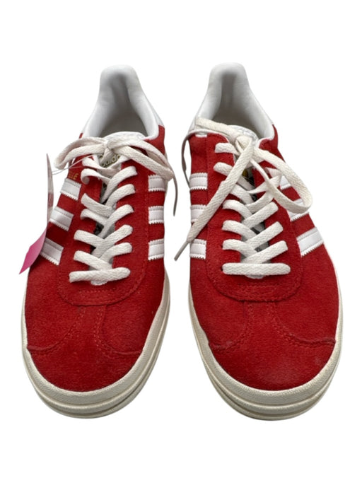 Adidas Shoe Size 7 Red & White Leather Platform Low Top Suede Sneakers Red & White / 7
