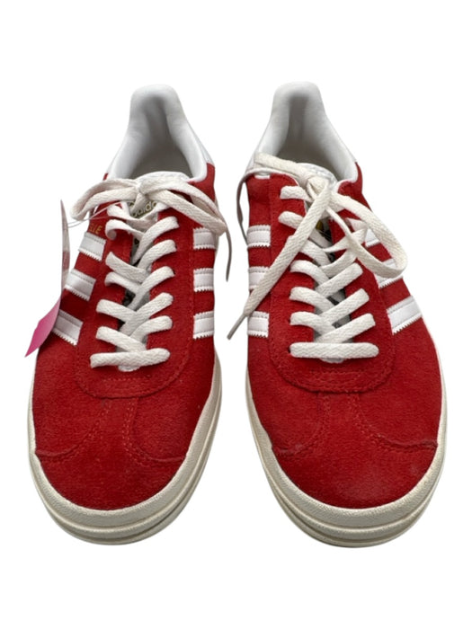 Adidas Shoe Size 7 Red & White Leather Platform Low Top Suede Sneakers Red & White / 7