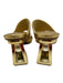 Gianni Bini Shoe Size 7.5 Gold Leather Square Toe Sculptural Heel Sandals Gold / 7.5