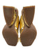 Gianni Bini Shoe Size 7.5 Gold Leather Square Toe Sculptural Heel Sandals Gold / 7.5