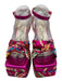 AZALEA WANG Shoe Size 7.5 Magenta & Multi Faux Leather Platform Brocade Sandals Magenta & Multi / 7.5