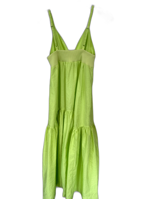 A.L.C. Size 2 Lime Green Polyester Spaghetti Strap V Neck Elastic Waist Dress Lime Green / 2