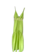 A.L.C. Size 2 Lime Green Polyester Spaghetti Strap V Neck Elastic Waist Dress Lime Green / 2