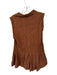 Free People Size XS Brown Cotton Sleeveless Pleat Detail Collar Dress Brown / XS