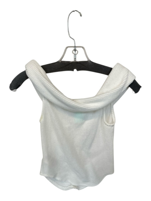 Free People Size XS White Cotton Long Balloon Sleeve Eyelet Lace Trim Top White / XS