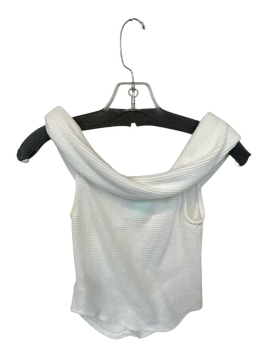 Free People Size XS White Cotton Long Balloon Sleeve Eyelet Lace Trim Top White / XS