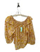 Free People Size XS Yellow & red Cotton Long Balloon Sleeve Flowers Top Yellow & red / XS