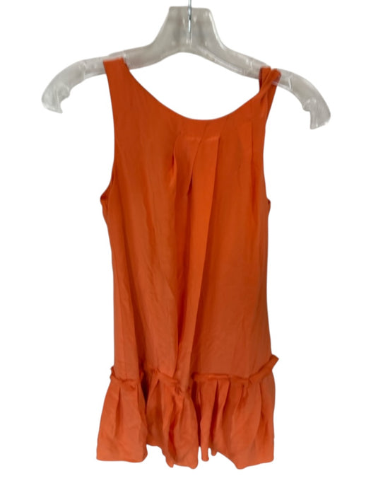 Red Valentino Size S Orange Polyester Sleeveless Ruffle Back Zip Mini Dress Orange / S
