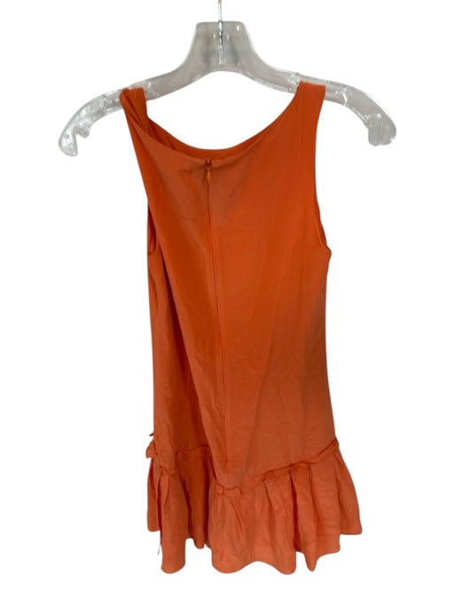 Red Valentino Size S Orange Polyester Sleeveless Ruffle Back Zip Mini Dress Orange / S