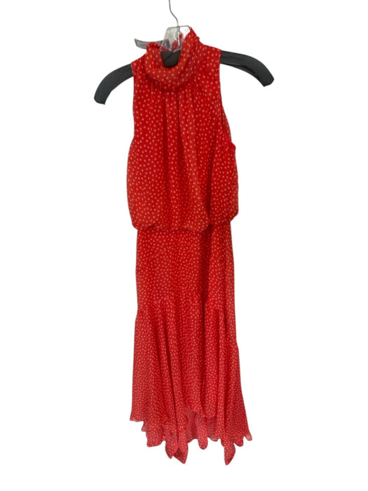 Taylor Size 6 Red Polyester Polka Dots Sleeveless high neck Maxi Dress Red / 6
