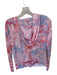 Central Park West Size XS Pink & blue Viscose Water Color Long Sleeve Short Set Pink & blue / XS