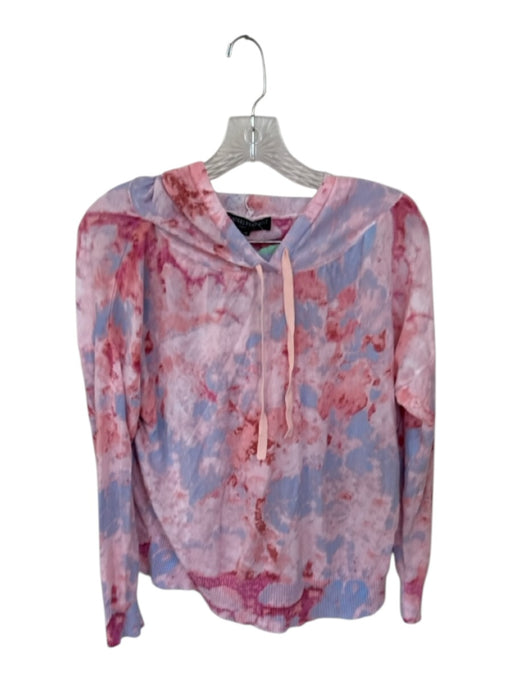 Central Park West Size XS Pink & blue Viscose Water Color Long Sleeve Short Set Pink & blue / XS