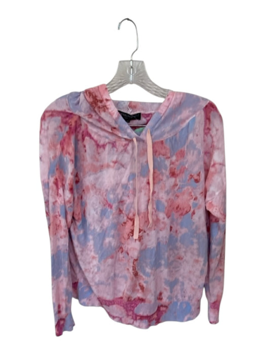 Central Park West Size XS Pink & blue Viscose Water Color Long Sleeve Short Set Pink & blue / XS