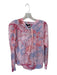 Central Park West Size XS Pink & blue Viscose Water Color Long Sleeve Short Set Pink & blue / XS