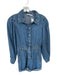 Zara Size S Med Wash Cotton Blend Denim Long Sleeve Collar Shorts Romper Med Wash / S