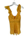 Karina Grimaldi Size S Mustard Cotton Blend Eyelet V Neck Mini Dress Mustard / S