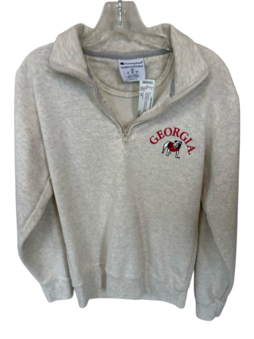 Champion Size XS Light Grey Cotton Blend Quarter Zip Long Sleeve Sweatshirt Light Grey / XS