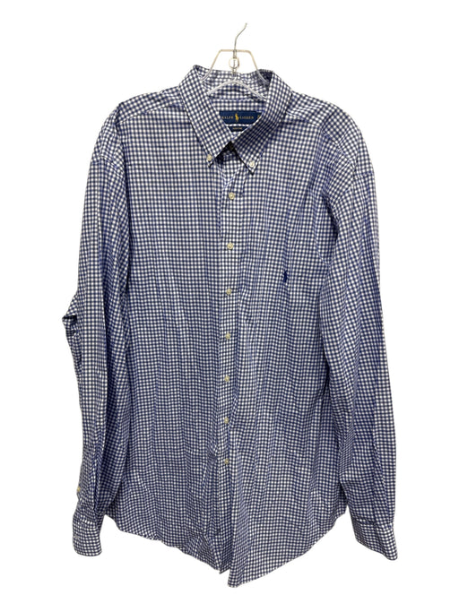Ralph Lauren Size XLT Blue & White Cotton Gingham Button up Long Sleeve Shirt Blue & White / XLT