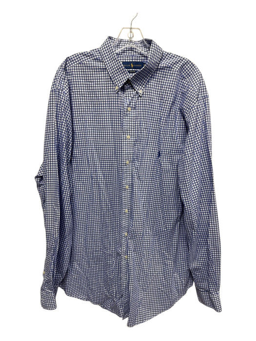 Ralph Lauren Size XLT Blue & White Cotton Gingham Button up Long Sleeve Shirt Blue & White / XLT