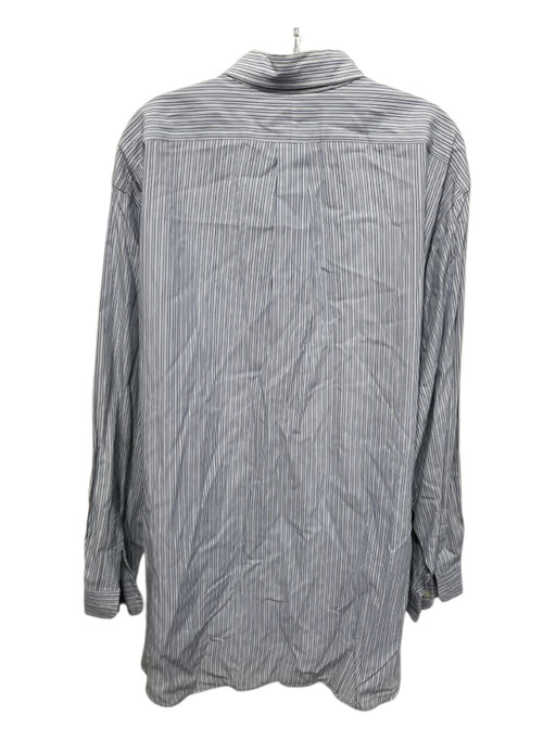 Ralph Lauren Size 17.5 Blue & White Cotton Striped Button up Long Sleeve Shirt Blue & White / 17.5