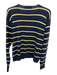 Polo Size XL Blue & Yellow Lambswool Striped Crewneck Men's Sweater Blue & Yellow / XL