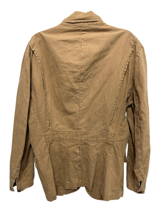 Polo Size M Brown Cotton Solid Button Men's Jacket Brown / M