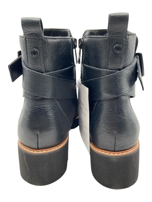 naturalizer Shoe Size 7.5 Black Leather Side Zip Ankle Buckle Round Toe Boots Black / 7.5