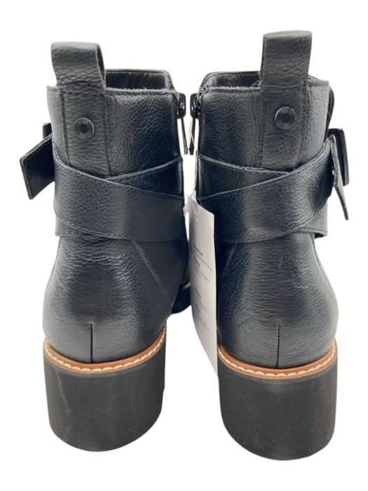 naturalizer Shoe Size 7.5 Black Leather Side Zip Ankle Buckle Round Toe Boots Black / 7.5