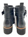 naturalizer Shoe Size 7.5 Black Leather Side Zip Ankle Buckle Round Toe Boots Black / 7.5