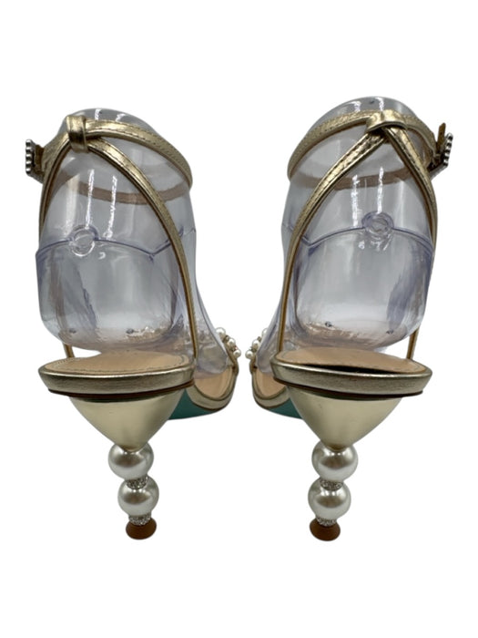 Betsy Johnson Shoe Size 7 Gold Metallic Pearl Heels STRAP ANKLE Sandal Heels Gold Metallic / 7