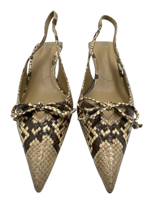 Mango Shoe Size 37 snake print Pointed Toe Sling back Bow Heels snake print / 37