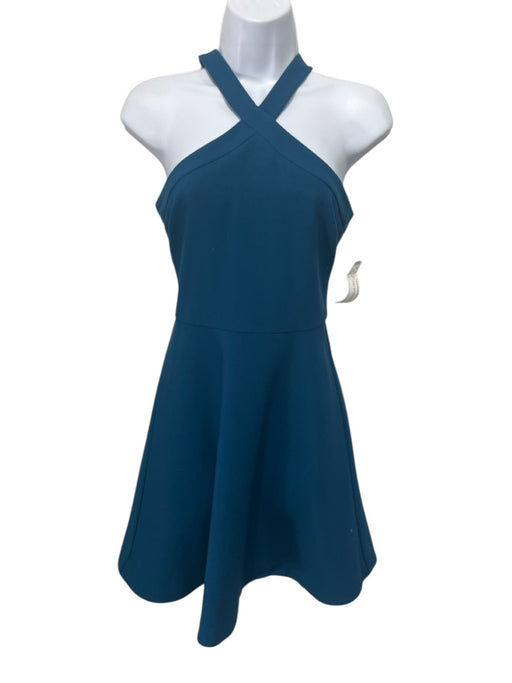Likely Size 2 Dark Teal No Fabric Tag Halter Back Zip Fit & Flare Mini Dress Dark Teal / 2