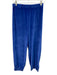 Suzie Kondi Size S Blue Cotton Blend Elastic Waistband Velour Sweat Pants Blue / S