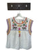 Joy Joy Size L White & Multi Cotton Cap Sleeve Embroidered Detail Elephant Top White & Multi / L