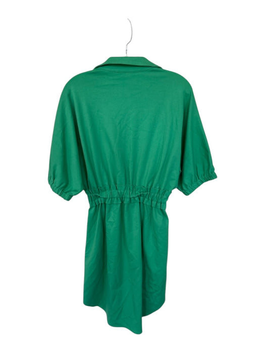 Emily McCarthy Size S Green Rayon Blend 3/4 Balloon Sleeve Elastic Waist Dress Green / S