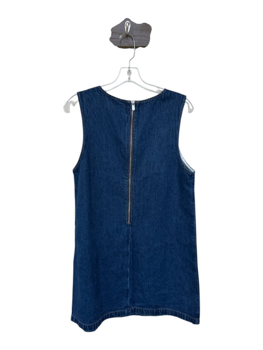 Rolla's Size L Dark Wash Cotton Blend Sleeveless shift Denim Back Zip Dress Dark Wash / L