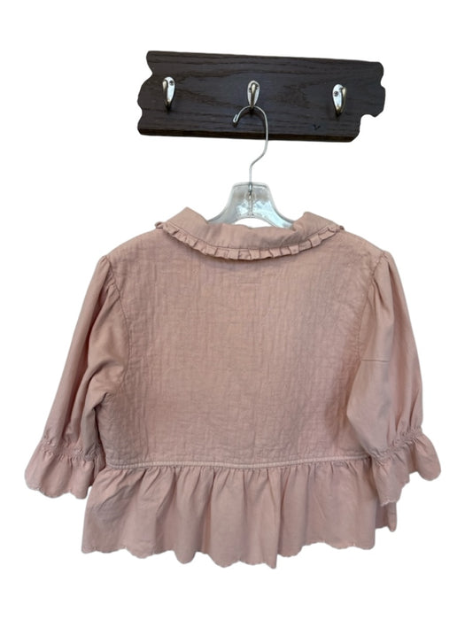 Seventy + Mochi Size M Blush Cotton 3/4 Balloon Sleeve Quilted Front Tie Jacket Blush / M