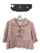 Seventy + Mochi Size M Blush Cotton 3/4 Balloon Sleeve Quilted Front Tie Jacket Blush / M
