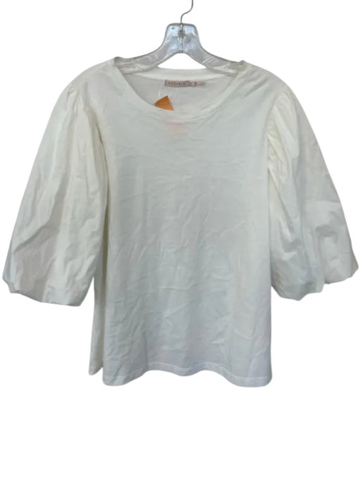 Esqualo Size L Ivory Cotton 3/4 Balloon Sleeve Top Ivory / L