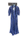 KLEID Size L Blue & Gray Cotton Short Sleeve Lines Flowers Rope Belt Dress Blue & Gray / L