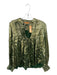 Oliphant Size M Green & Gold Viscose Metallic Long Balloon Sleeve Top Green & Gold / M