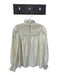 Crosby Size M Champagne Polyester Ruffle Collar Smocked Neck Textured Top Champagne / M