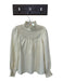 Crosby Size M Champagne Polyester Ruffle Collar Smocked Neck Textured Top Champagne / M