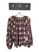 Bell Size M Black & Mauve Cotton & Silk Long Balloon Sleeve Abstract Tassels Top Black & Mauve / M