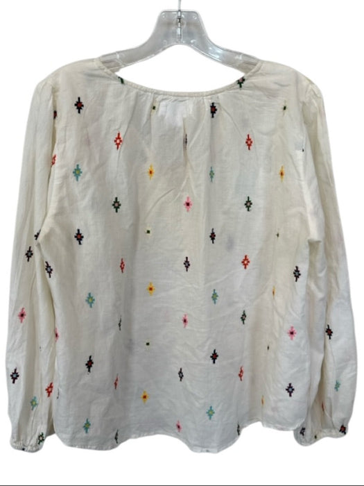Velvet Size S Cream & Multi Cotton Long Sleeve Embroidered Western Top Cream & Multi / S