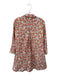 English Factory Size S Orange & Green Cotton Long Sleeve Flowers Collar Dress Orange & Green / S