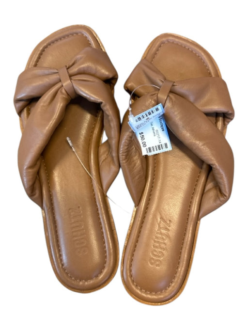 Schutz Shoe Size 8 Brown Leather Square Toe Sandals Brown / 8