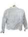 Tribal Jeans Size M White Cotton Blend Long Sleeve Raw Hem Denim Jacket White / M
